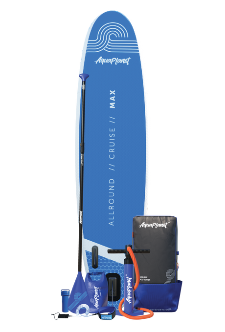 Aquaplanet MAX 10’6″ Inflatable Paddle Board Package - Blue