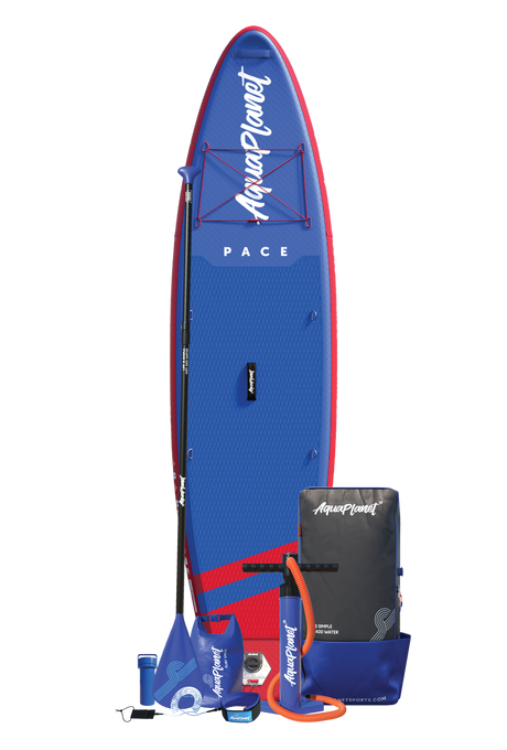 Aquaplanet PACE 10’6″ Inflatable Paddle Board Package - Red/Blue
