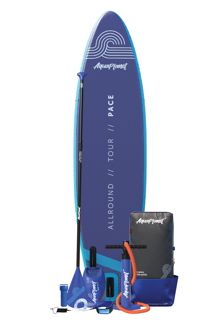 Aquaplanet PACE 10’6″ Inflatable Paddle Board Package - Teal/Midnight
